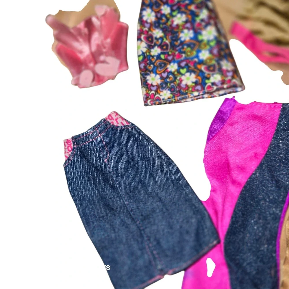 Barbie Doll Clothes Lot Mixed Styles Dress Skirt Pants Top Accessories Kids - Picture 3 of 5